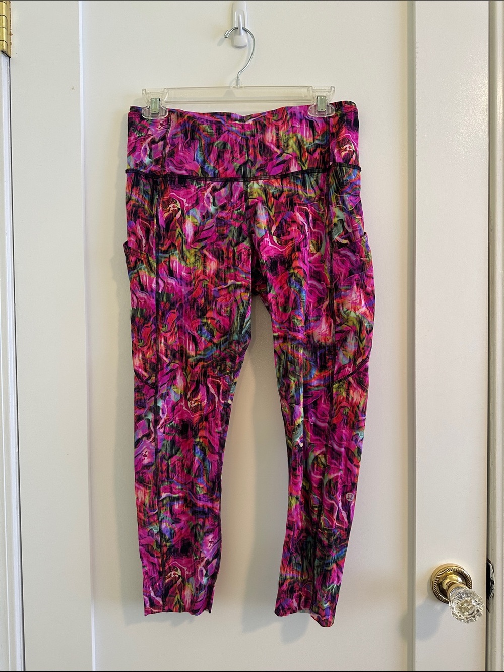 lululemon athletica Pink Multicolor Abstract Print Leggings